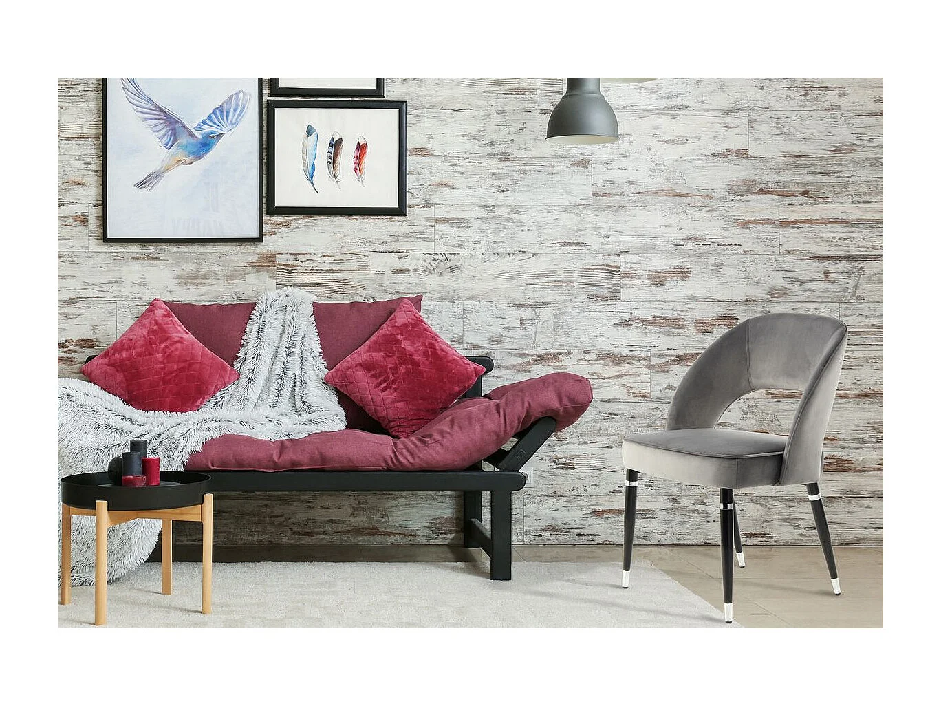 Lot de 2 Chaises en Velours "Courtney" 83cm Gris & Argent