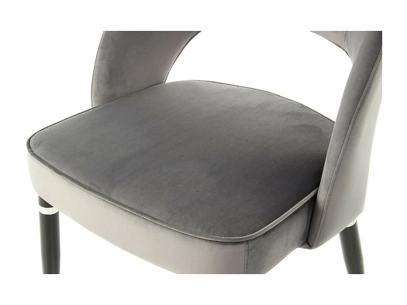 Lot de 2 Chaises en Velours "Courtney" 83cm Gris & Argent