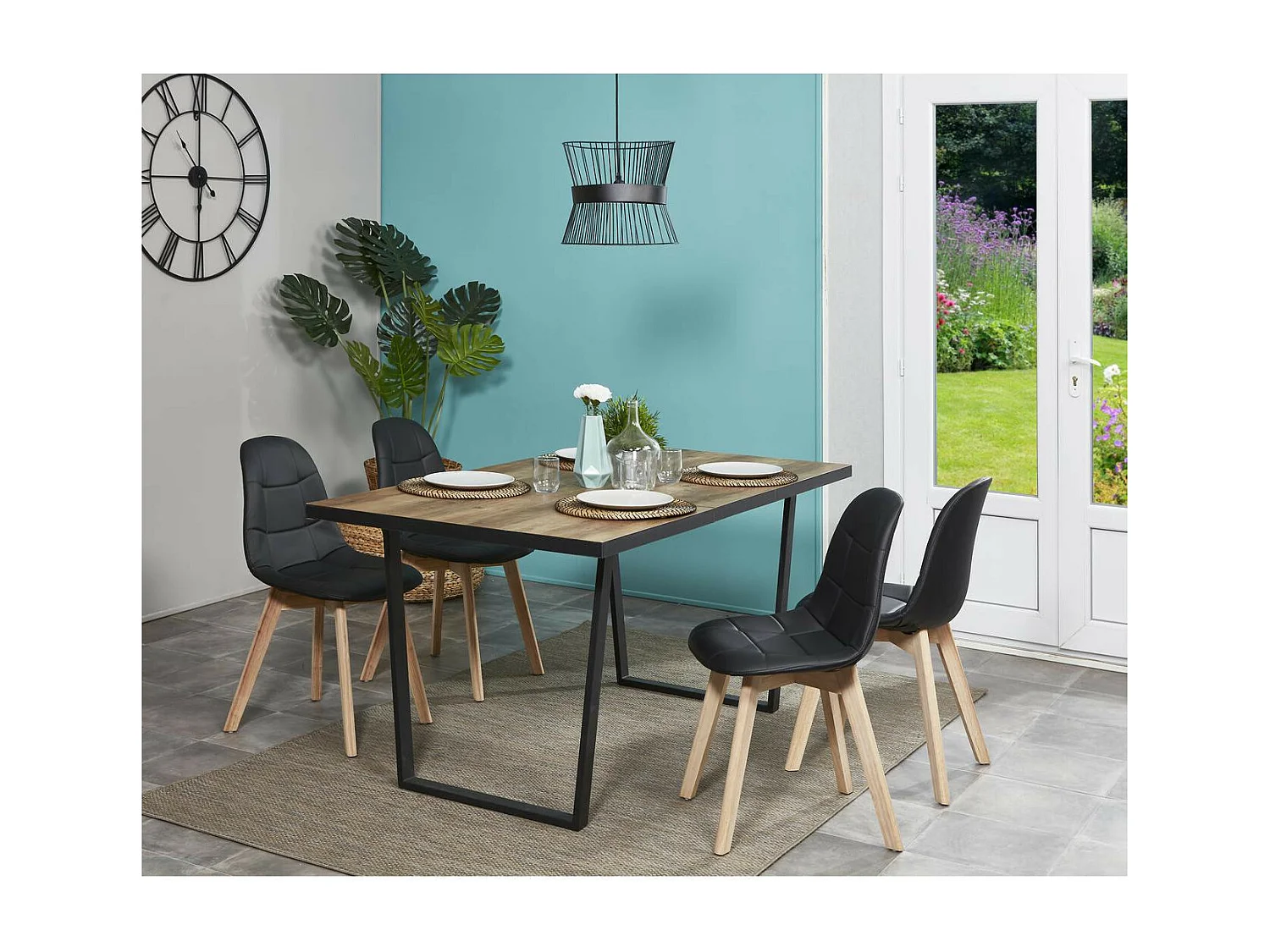 Lot de 4 Chaises "Hobson" 83cm Noir