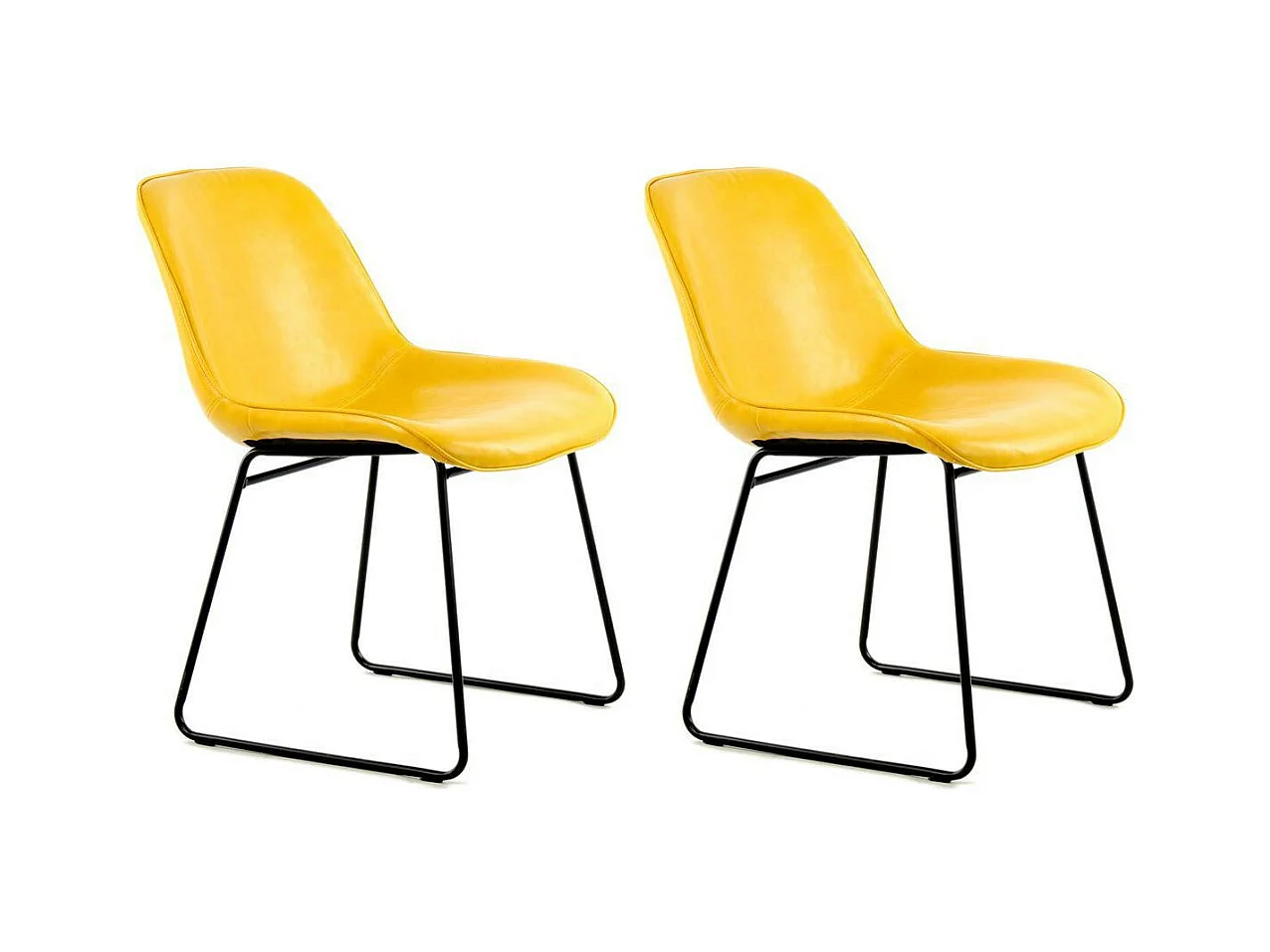Lot de 2 Chaises Design "Cora" 81cm Jaune