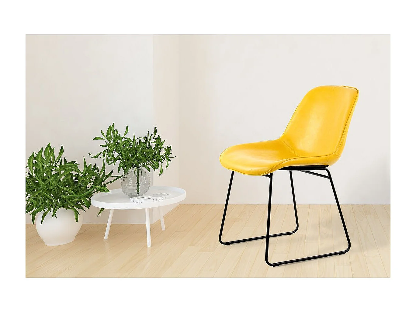 Lot de 2 Chaises Design "Cora" 81cm Jaune