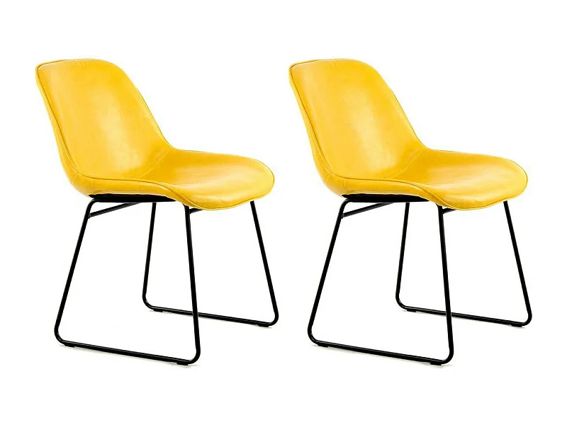 Lot de 2 Chaises Design "Cora" 81cm Jaune