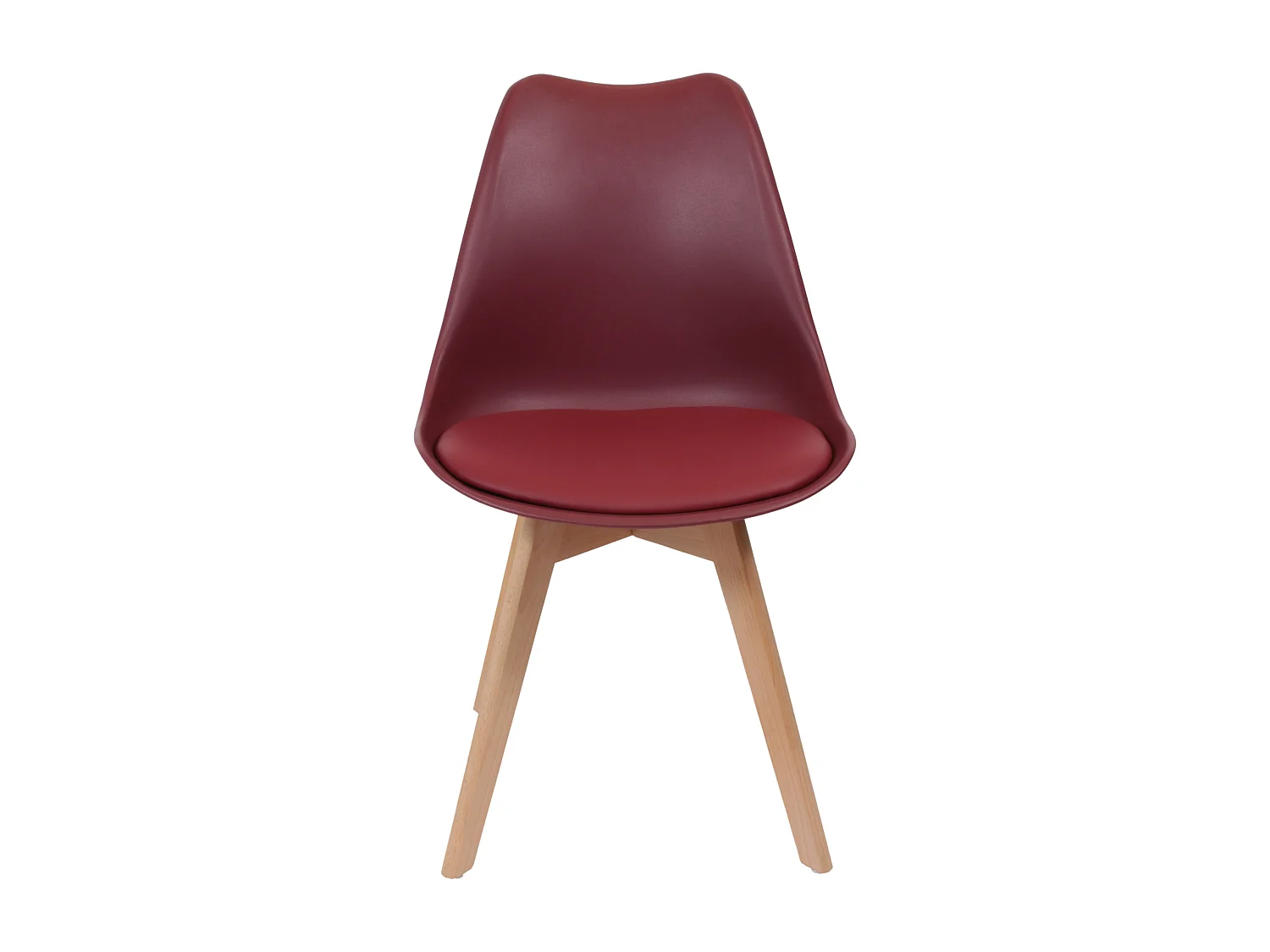 Chaise Scandinave Coque Rembourree Bordeaux - Lot De 2 Rouge