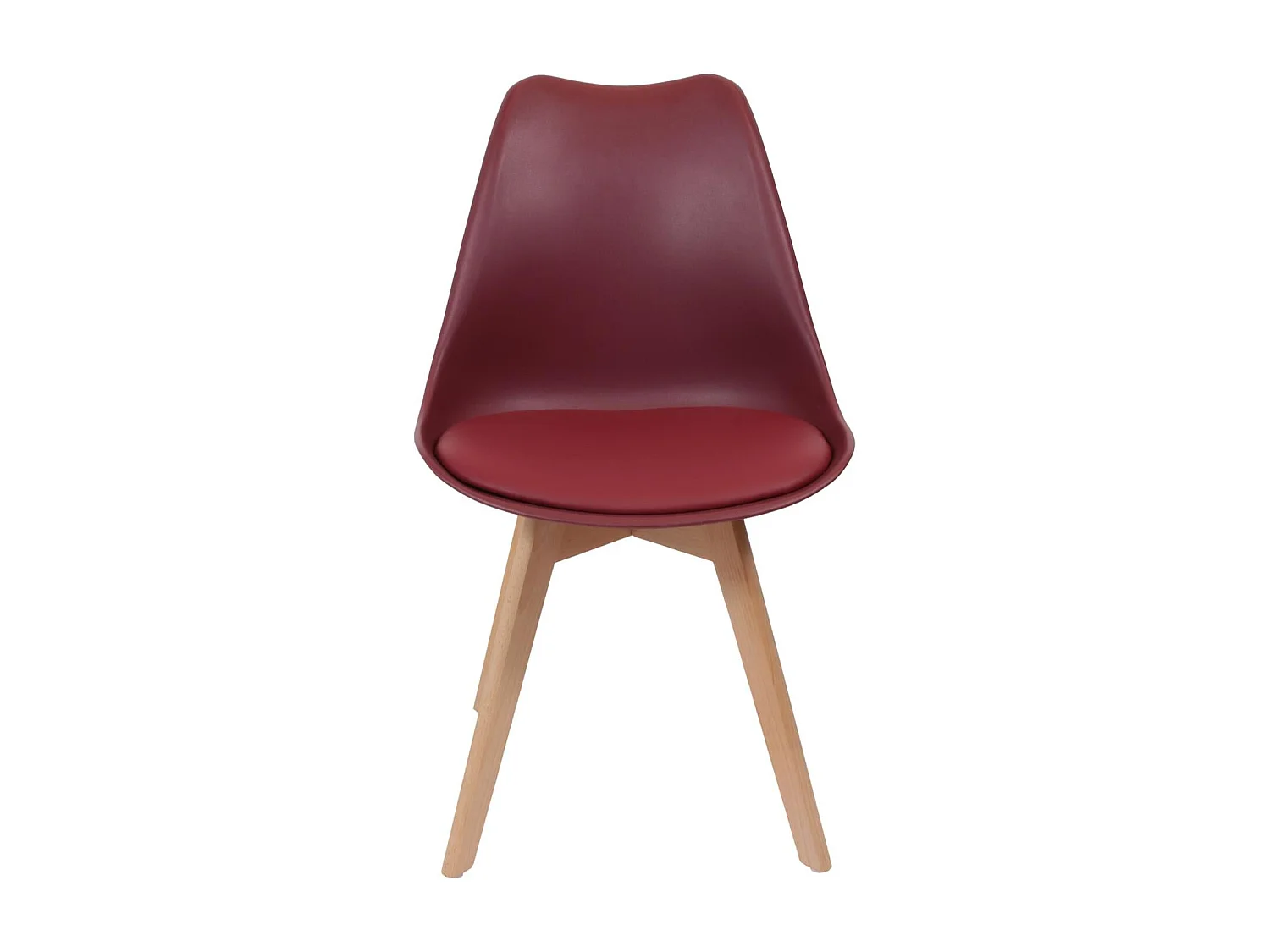 Chaise Scandinave Coque Rembourree Bordeaux - Lot De 2 Rouge