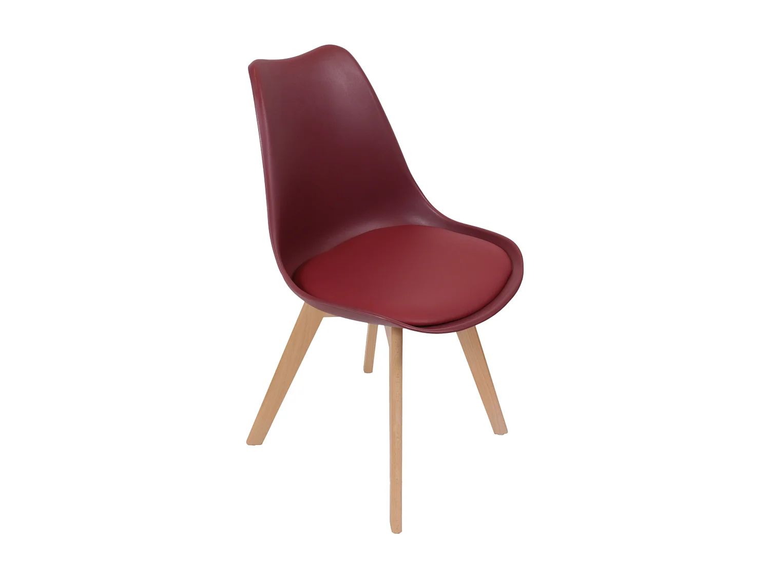 Chaise Scandinave Coque Rembourree Bordeaux