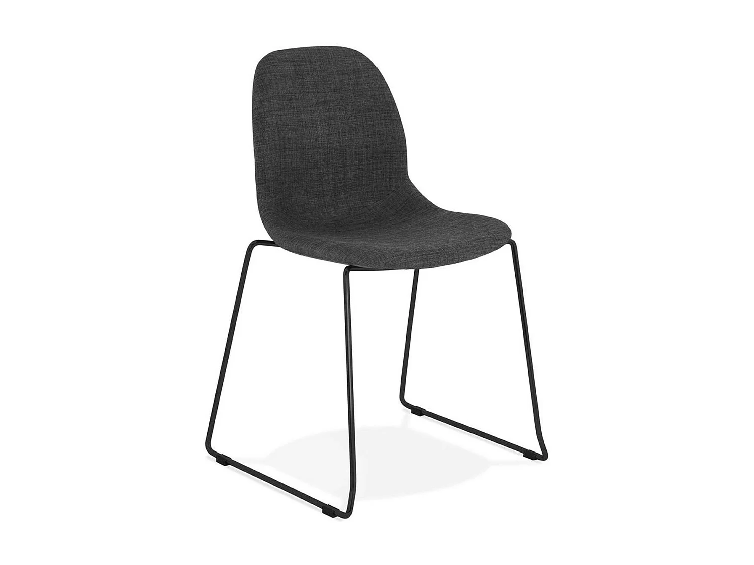 Chaise Design en Tissu "Sluna" 85cm Gris & Noir