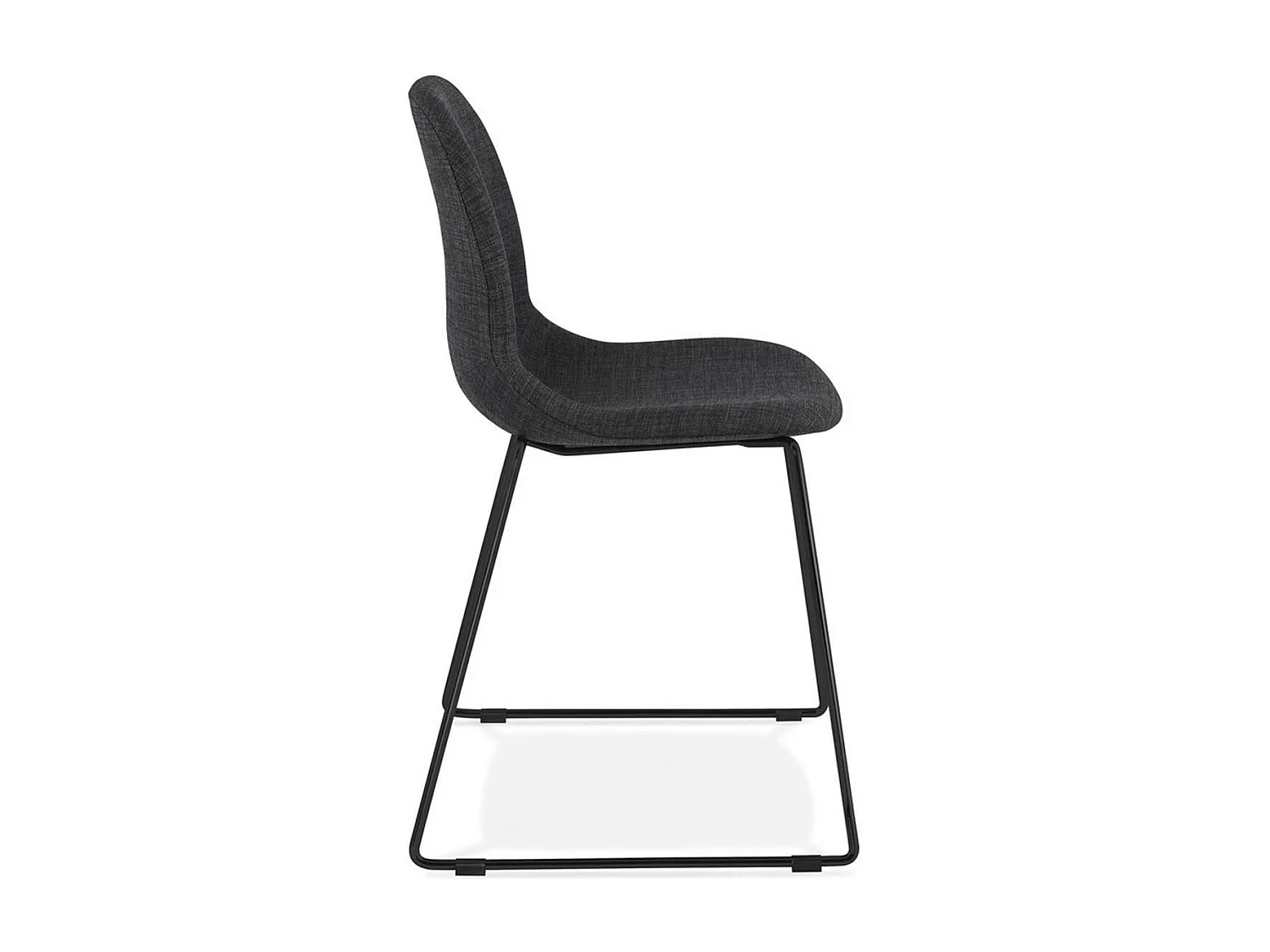 Chaise Design en Tissu "Sluna" 85cm Gris & Noir