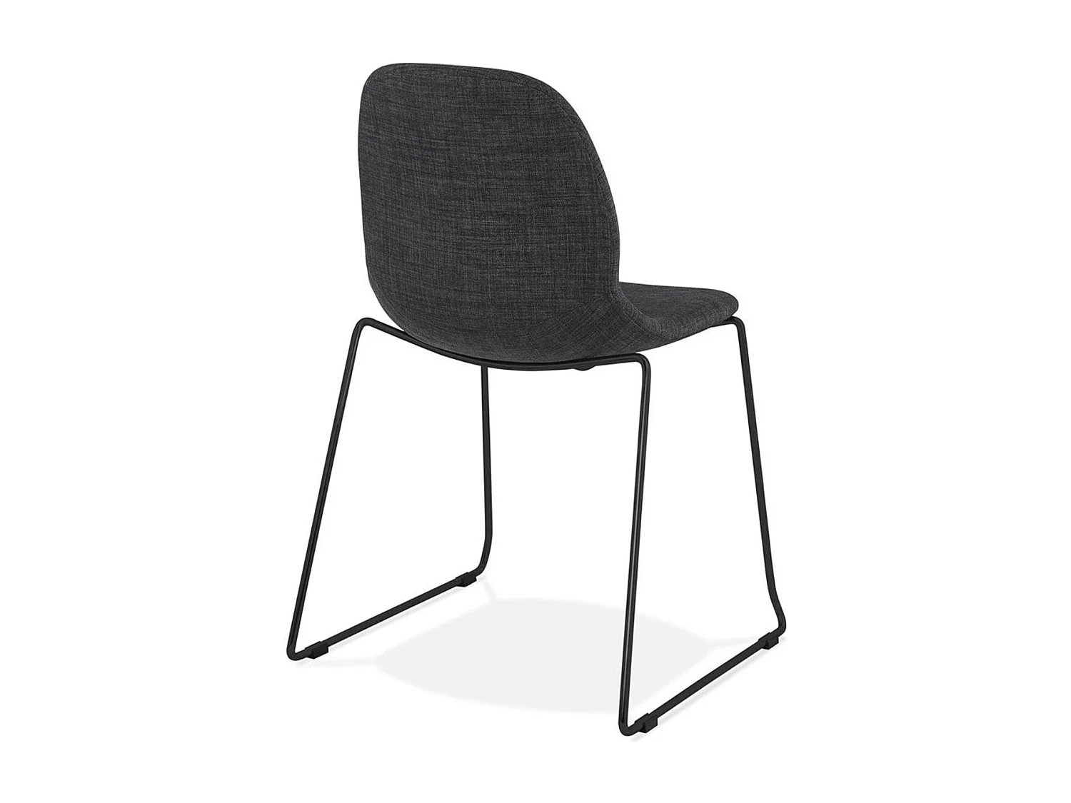 Chaise Design en Tissu "Sluna" 85cm Gris & Noir