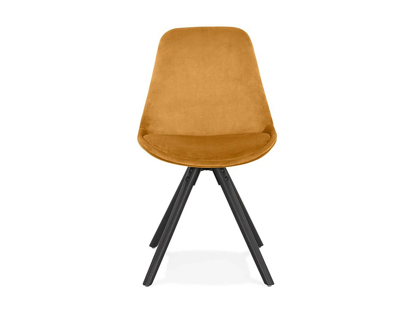 Chaise Design en Velours "Kazao" 84cm Moutarde & Noir