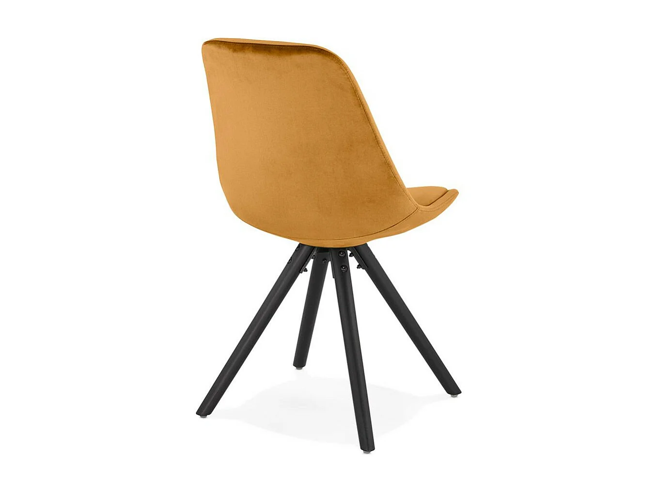 Chaise Design en Velours "Kazao" 84cm Moutarde & Noir