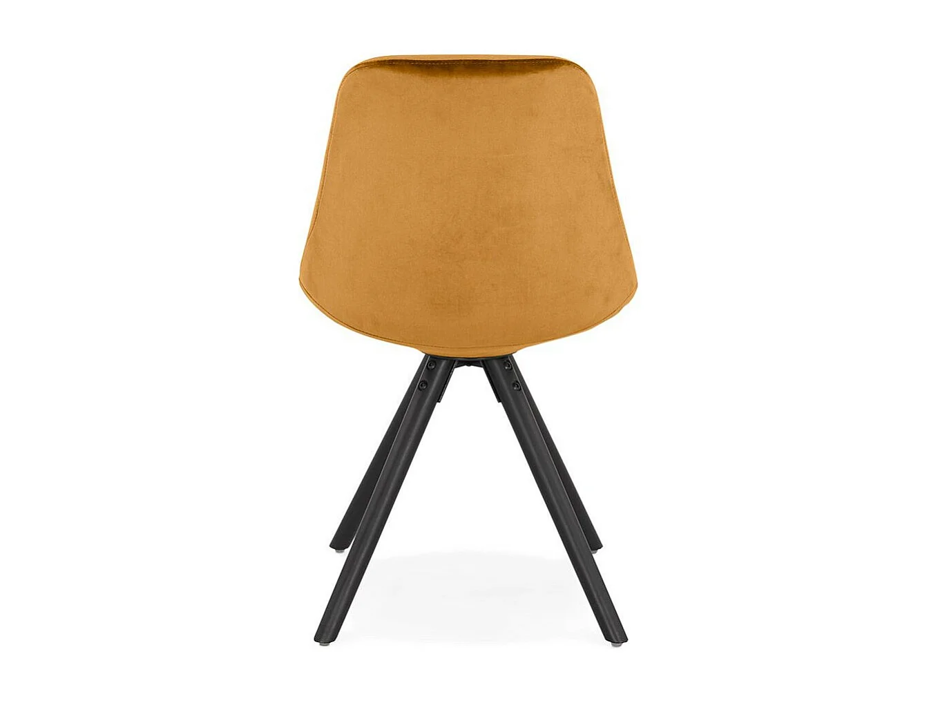 Chaise Design en Velours "Kazao" 84cm Moutarde & Noir