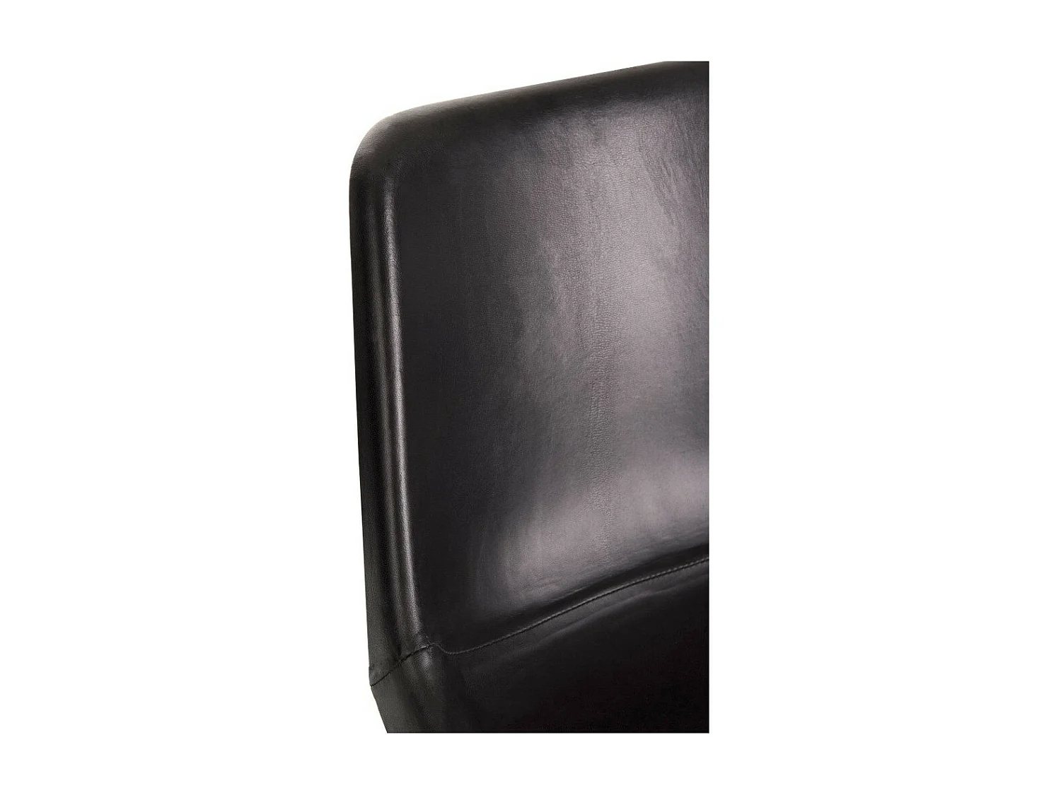 Zwart leren eetkamerstoel en metalen poten Cinter L 46 cm