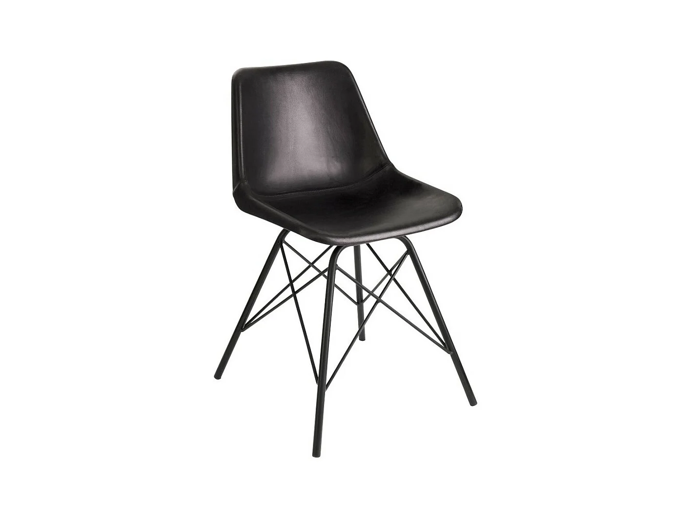 Chaise Design Cuir & Métal "Tolbia" 79cm Noir
