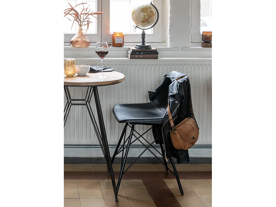 Chaise Design Cuir & Métal "Tolbia" 79cm Noir