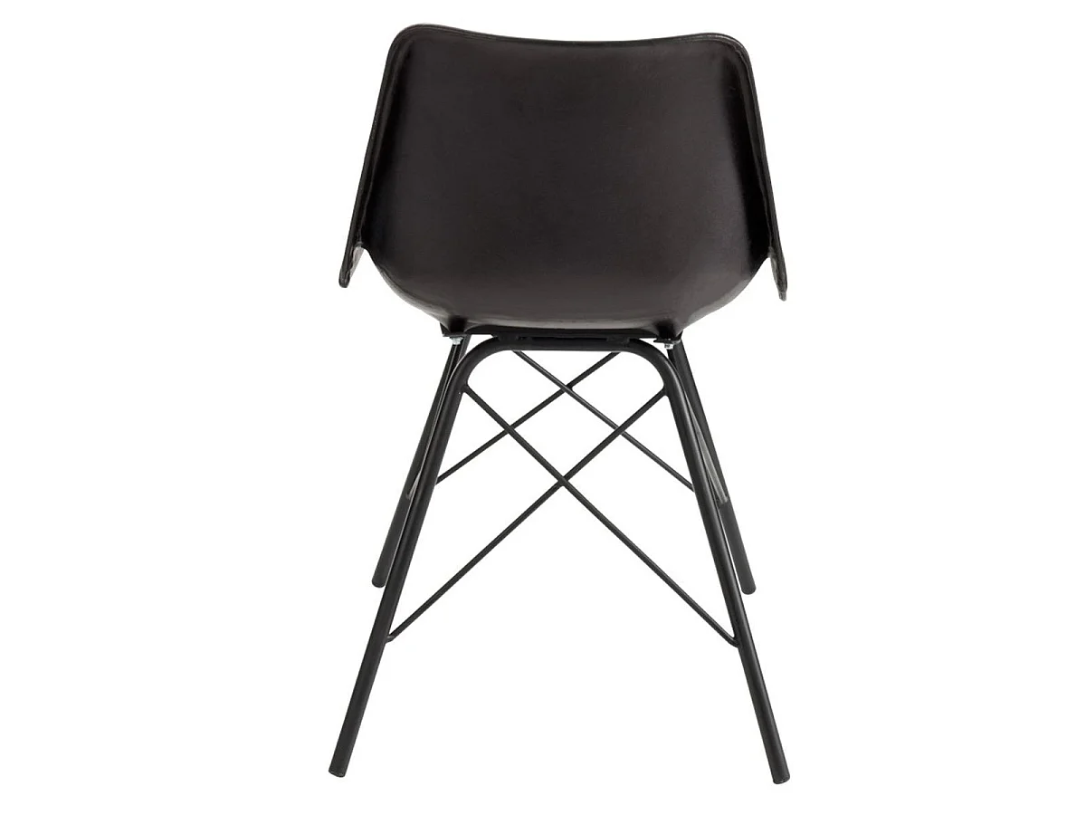 Chaise Design Cuir & Métal "Tolbia" 79cm Noir