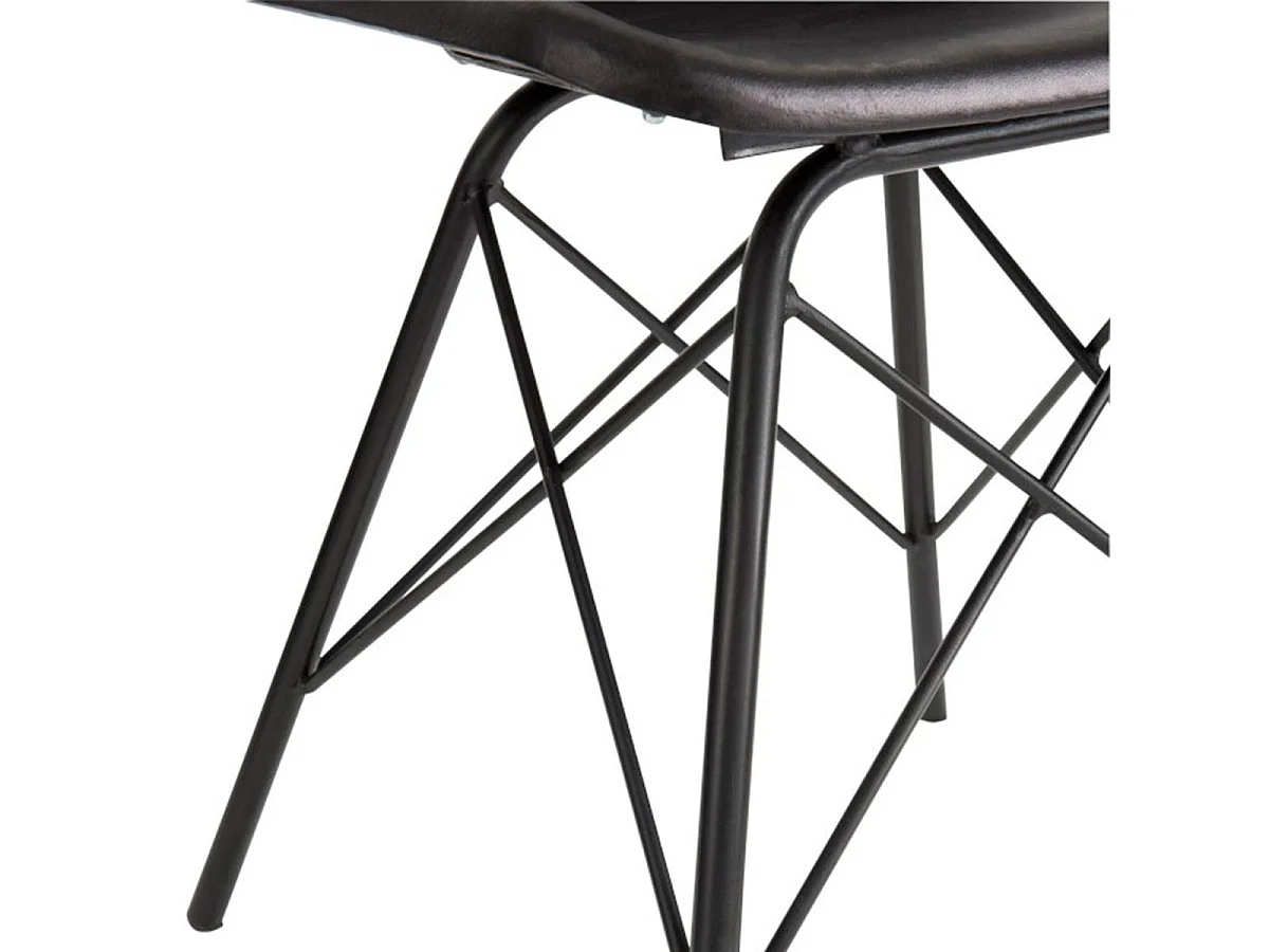 Chaise Design Cuir & Métal "Tolbia" 79cm Noir