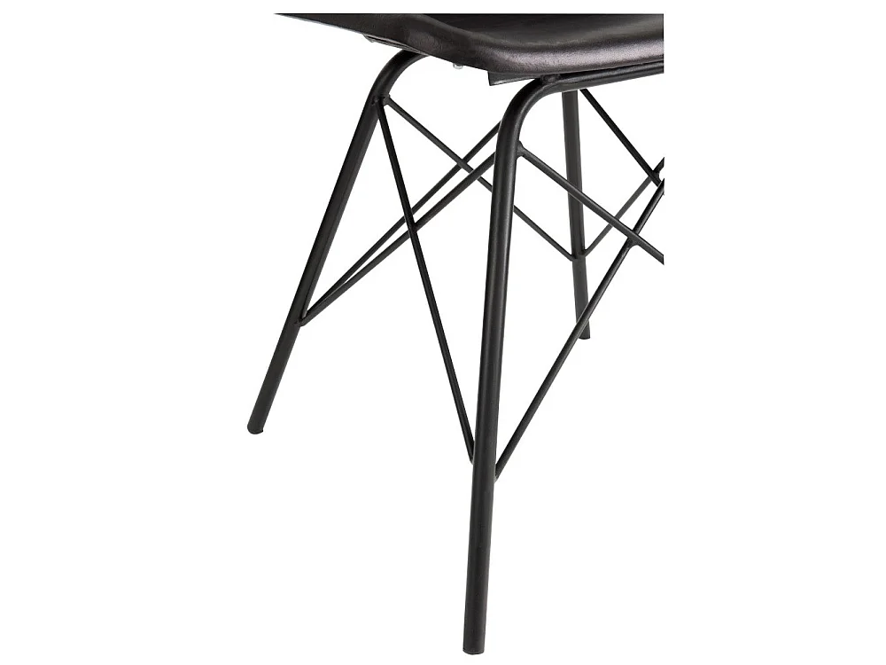Chaise Design Cuir & Métal "Tolbia" 79cm Noir