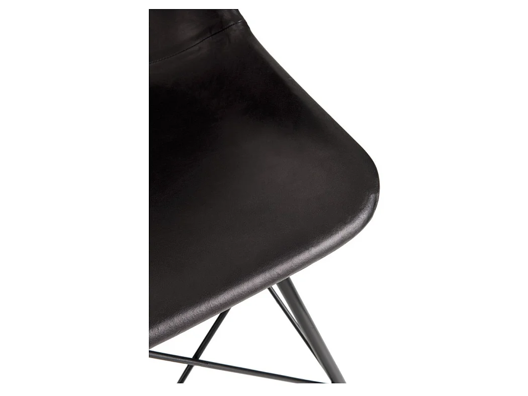 Chaise Design Cuir & Métal "Tolbia" 79cm Noir