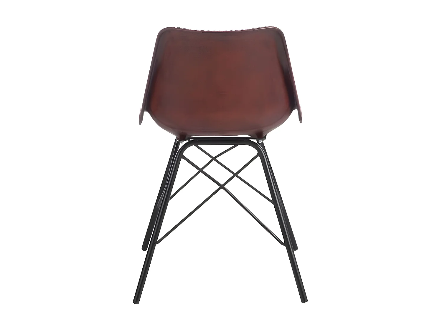 Chaise Design Cuir & Métal "Tolbia" 79cm Naturel