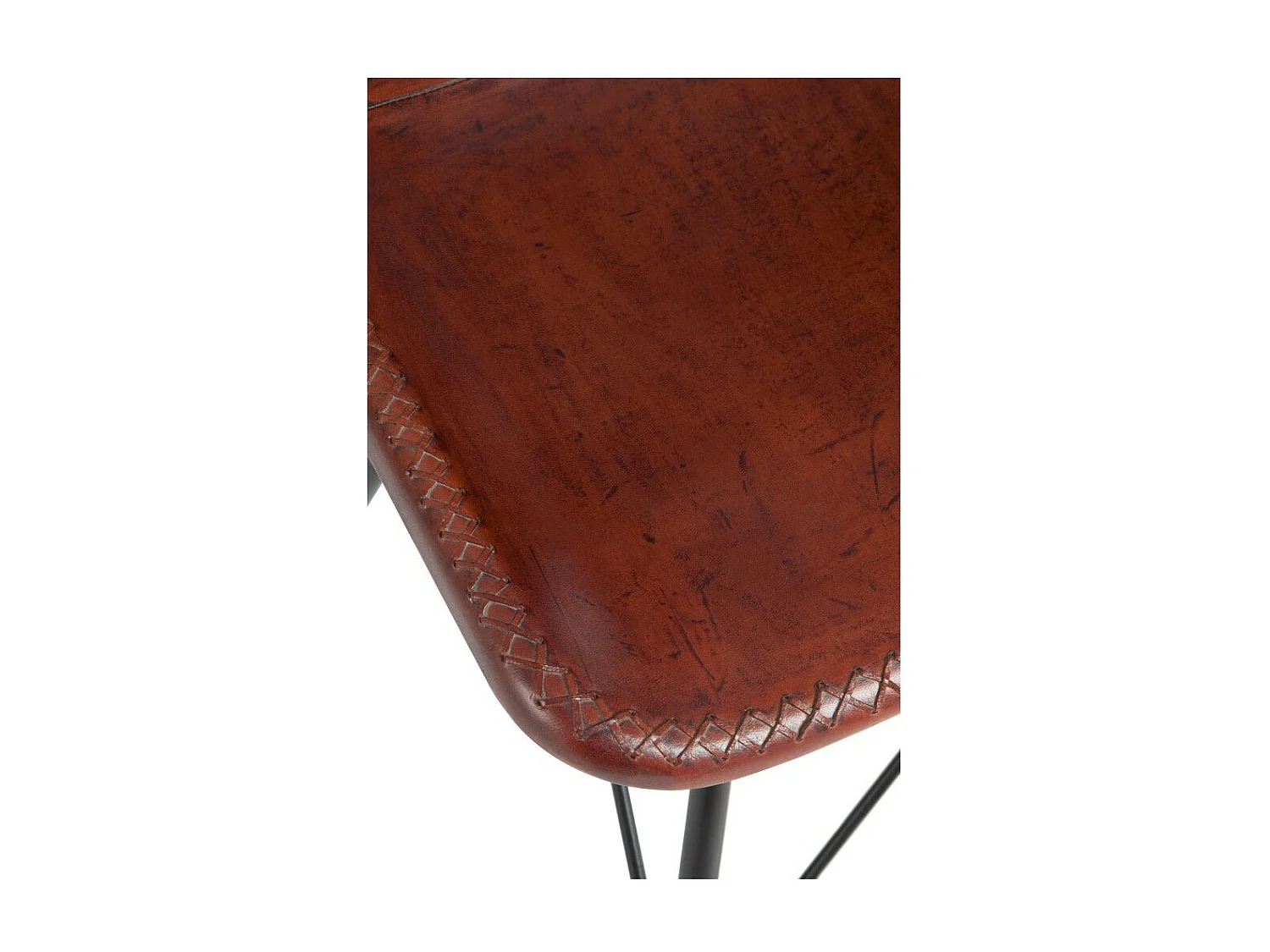 Chaise Design Cuir & Métal "Tolbia" 79cm Naturel