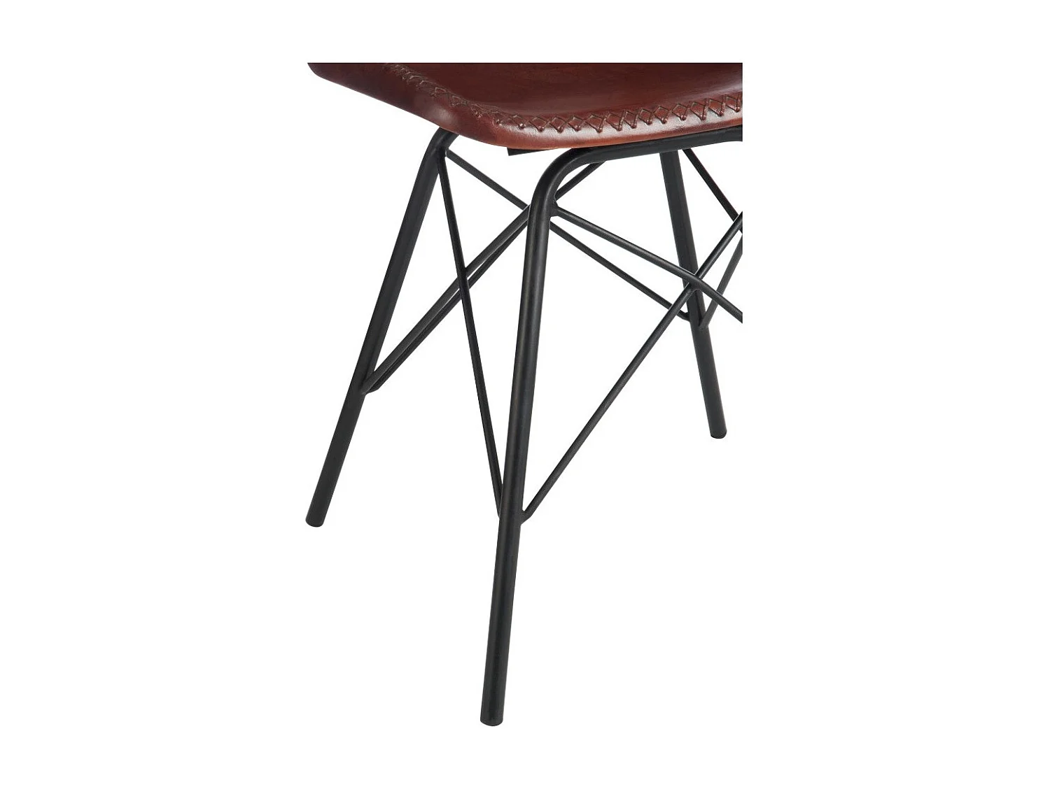 Chaise Design Cuir & Métal "Tolbia" 79cm Naturel