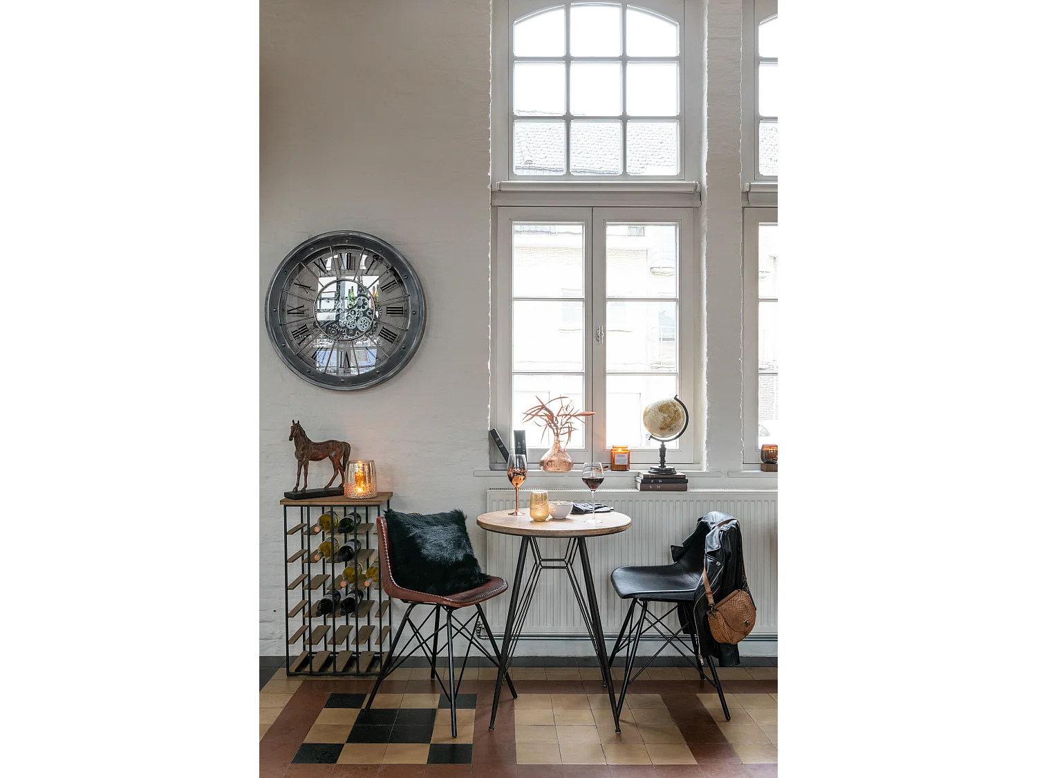 Chaise Design Cuir & Métal "Tolbia" 79cm Naturel