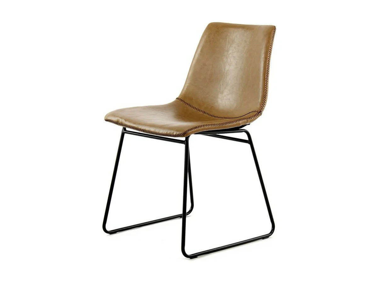 Lot de 2 Chaises Design "Caila" 82cm Marron Clair