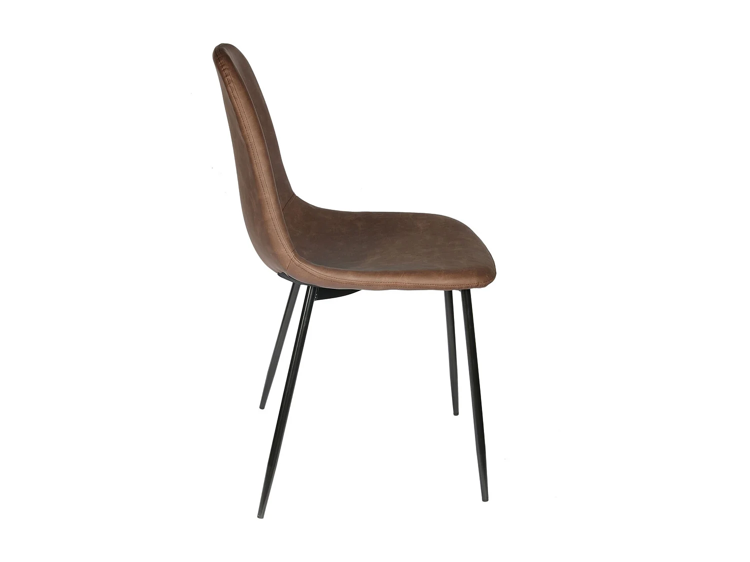 Chaise Pu Amber Marron - Lot De 4 Marron