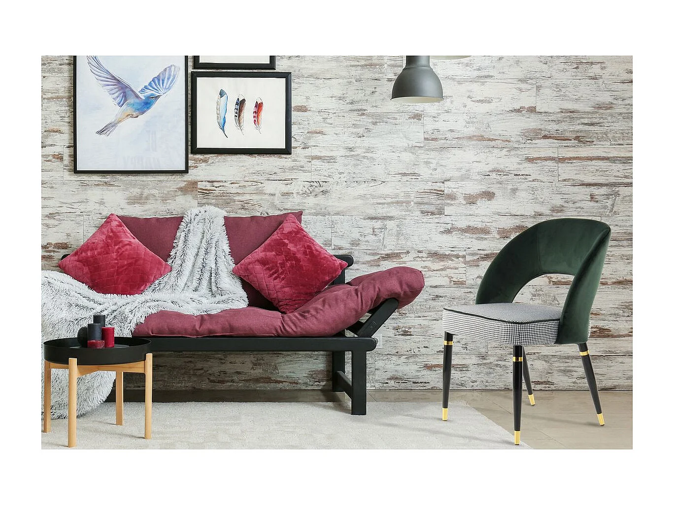 Lot de 2 Chaises en Velours "Courtney" 83cm Vert & Or