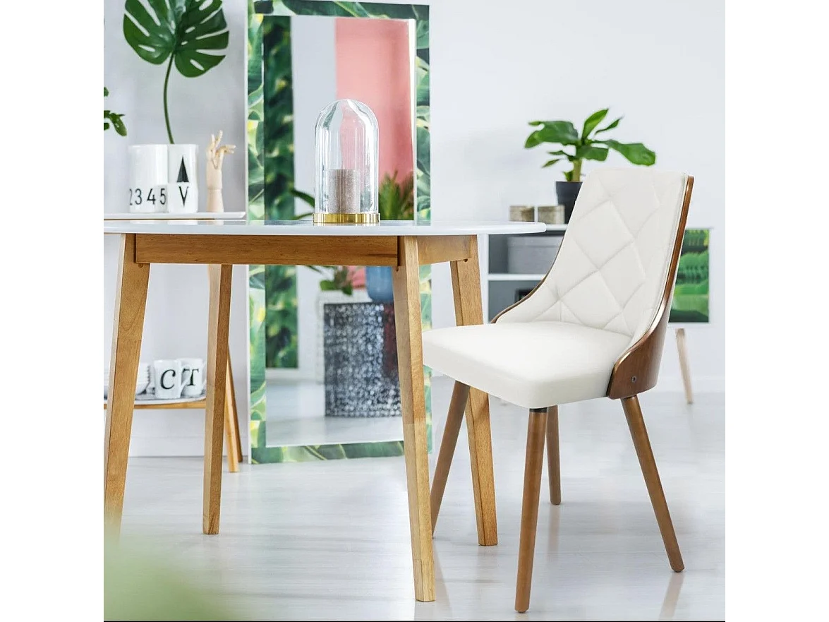 Lot de 2 Chaises Scandinave "Cargo" 79cm Noisette & Blanc