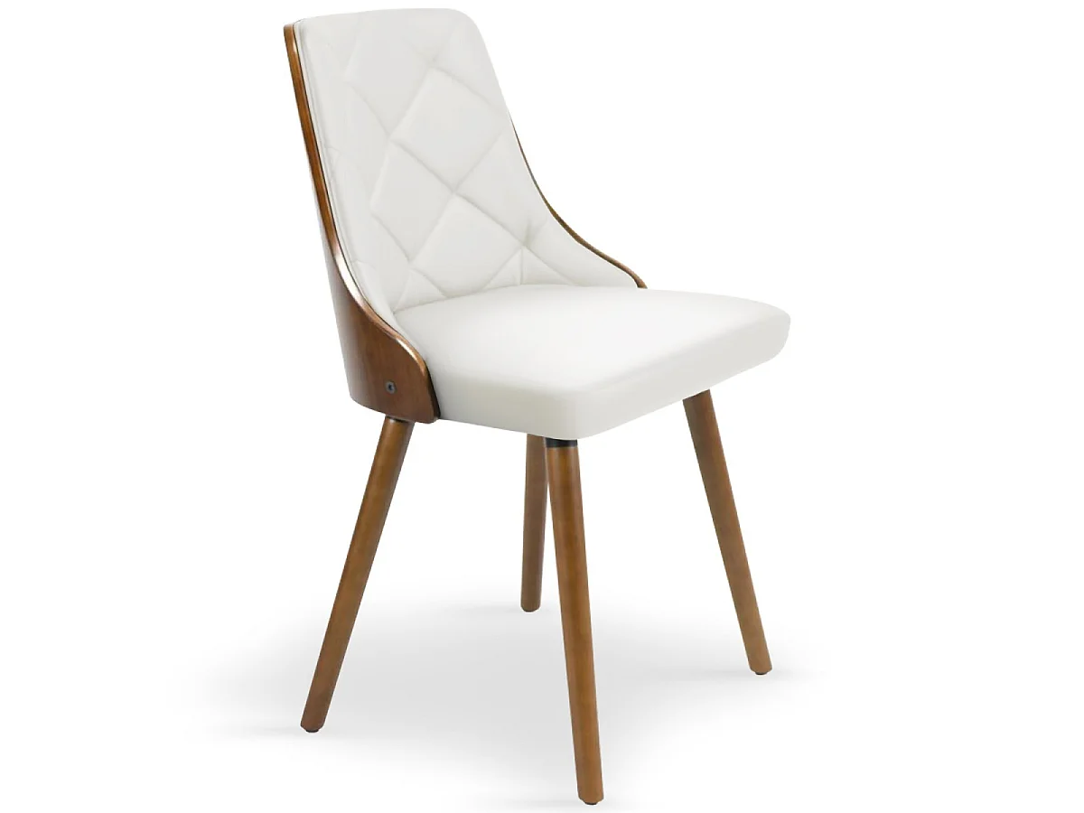 Lot de 2 Chaises Scandinave "Cargo" 79cm Noisette & Blanc