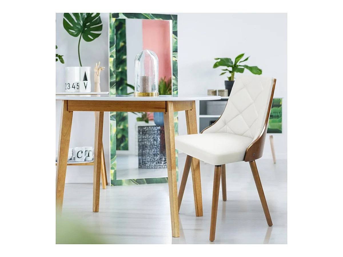 Lot de 2 Chaises Scandinave "Cargo" 79cm Noisette & Blanc