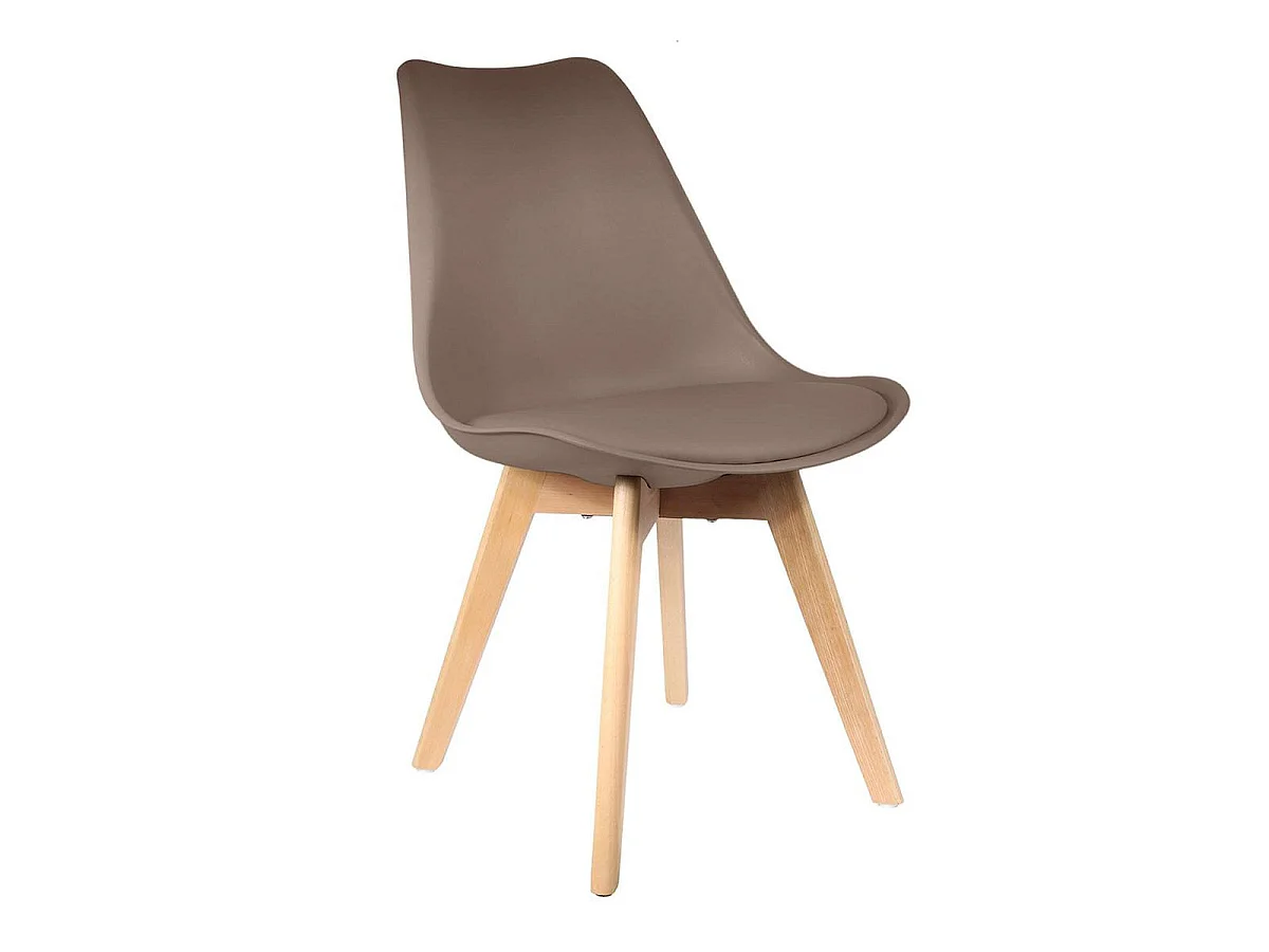 Lot de 4 Chaises Scandinave "Coquil" 81cm Taupe