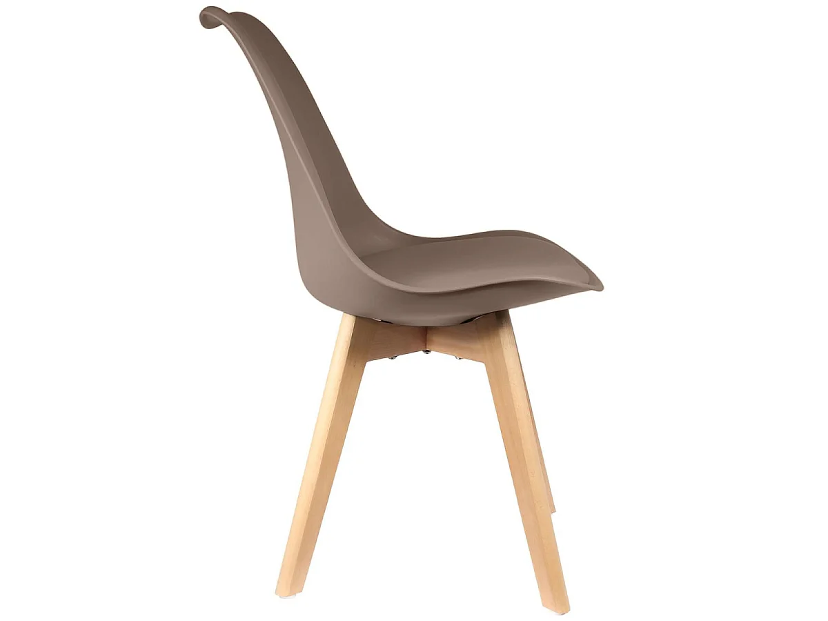 Lot de 4 Chaises Scandinave "Coquil" 81cm Taupe