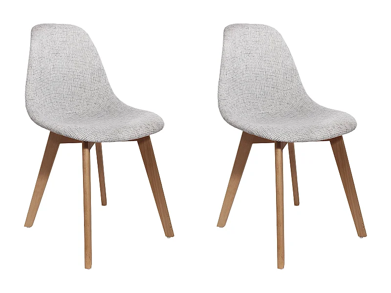 Chaise Grosse Maille Grise - Lot De 2 Gris