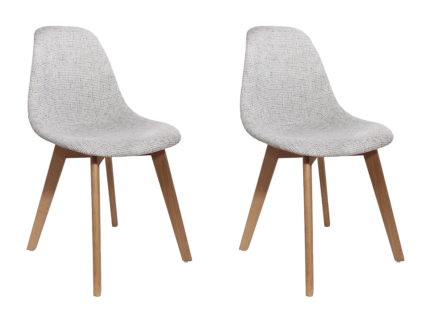 Chaise Grosse Maille Grise - Lot De 2 Gris