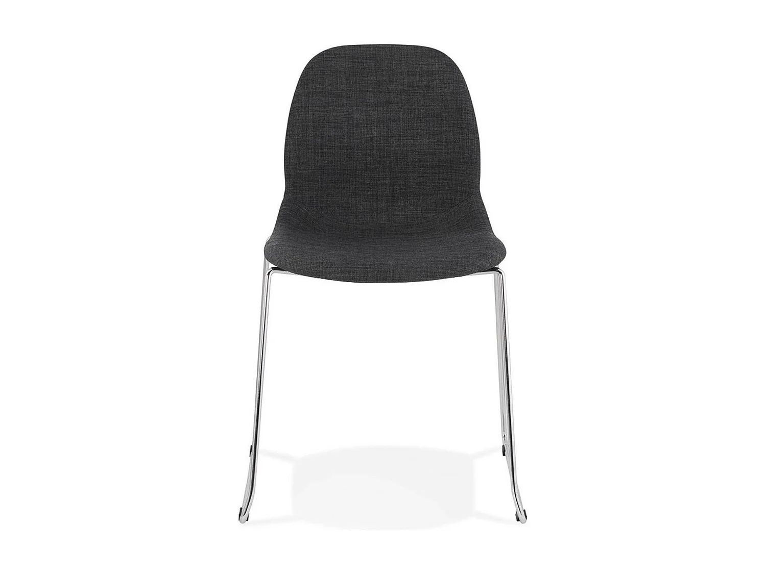 Chaise Design en Tissu "Sluna" 85cm Gris Foncé & Chromé