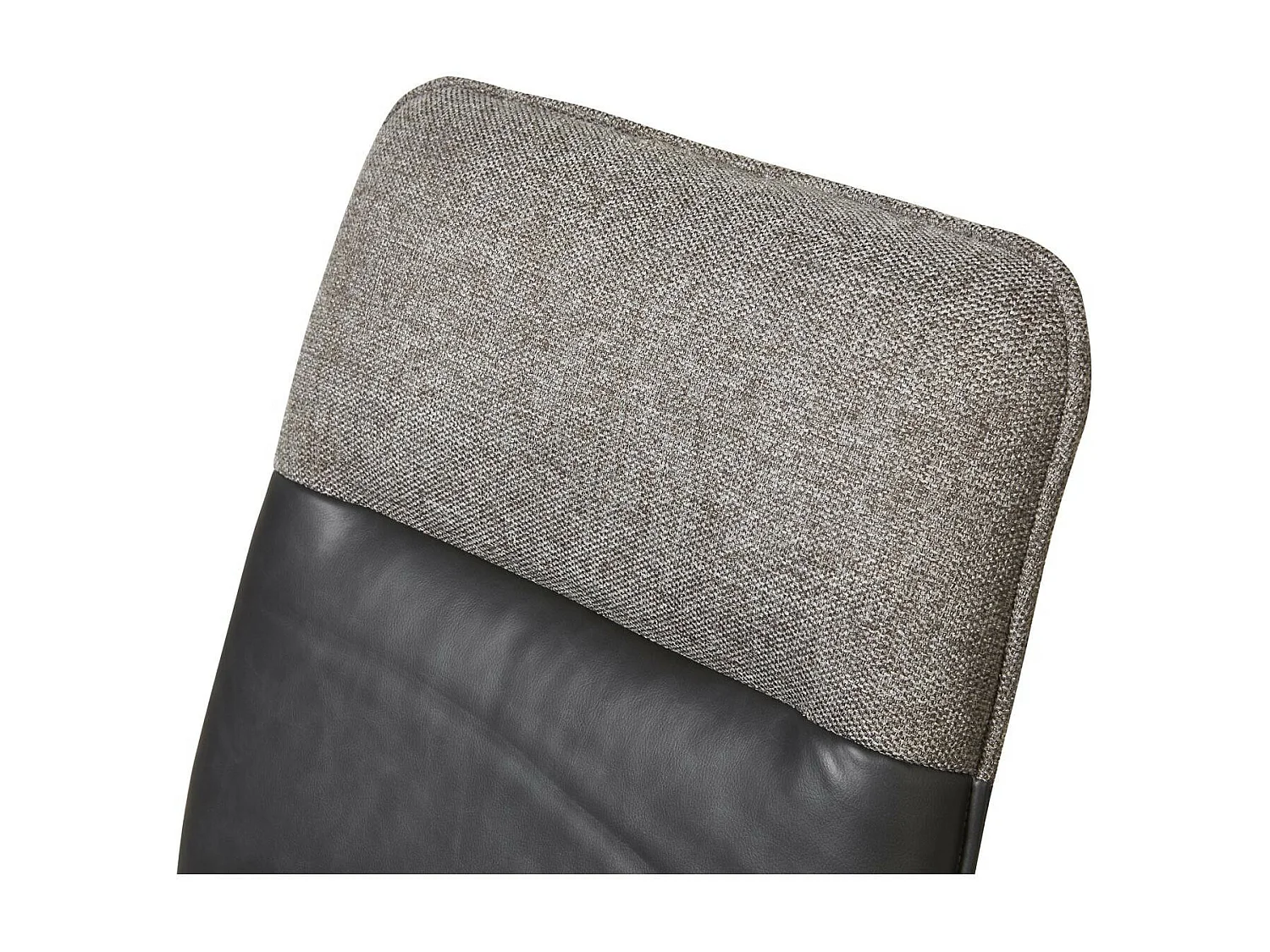 Collin zwarte kunstleren stoel en zwart metalen poten - Set van 2