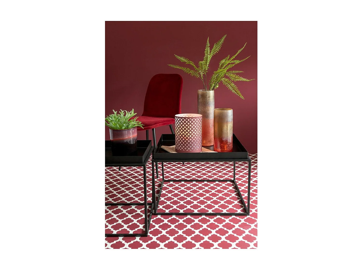 Chaise Design "Claire" 87cm Bordeaux