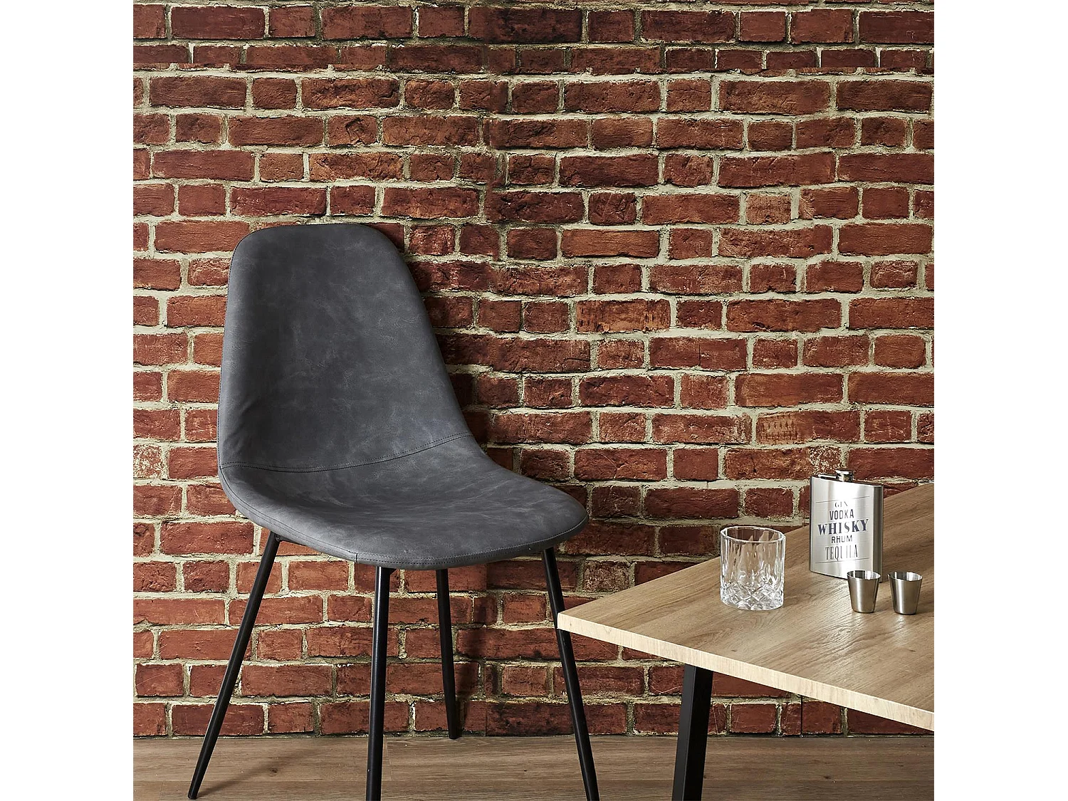 Lot de 4 Chaises Design "Amber" 86cm Gris