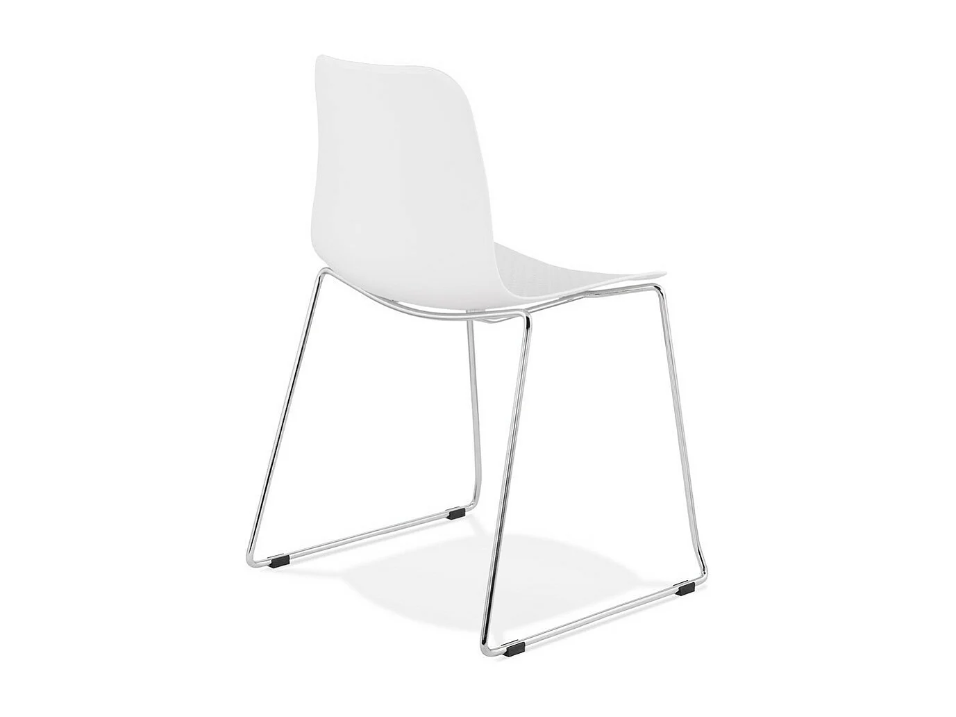 Chaise Moderne "Valkyrie" 82cm Blanc & Argent