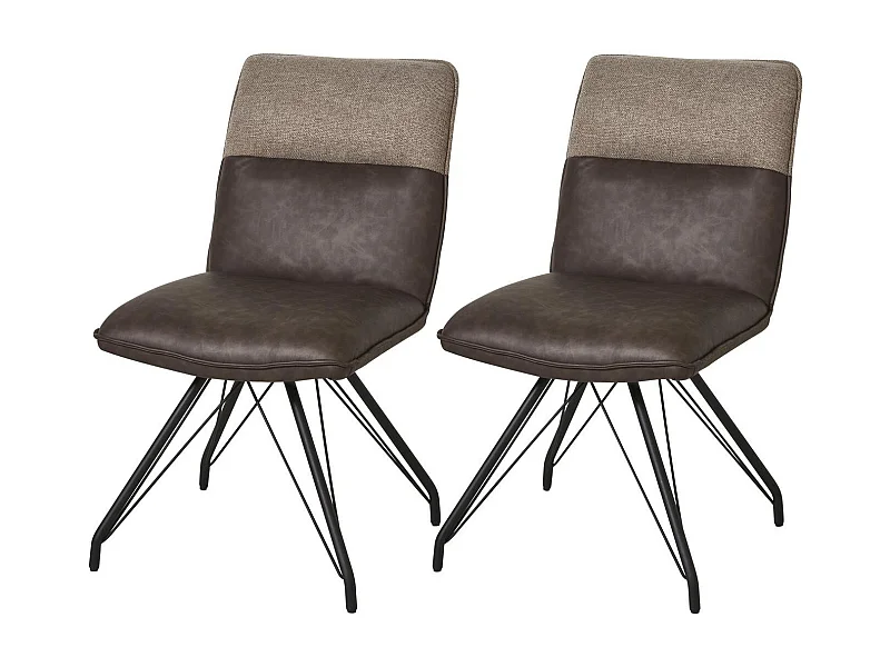 Lot de 2 Chaises Design "Libou II" 87cm Taupe