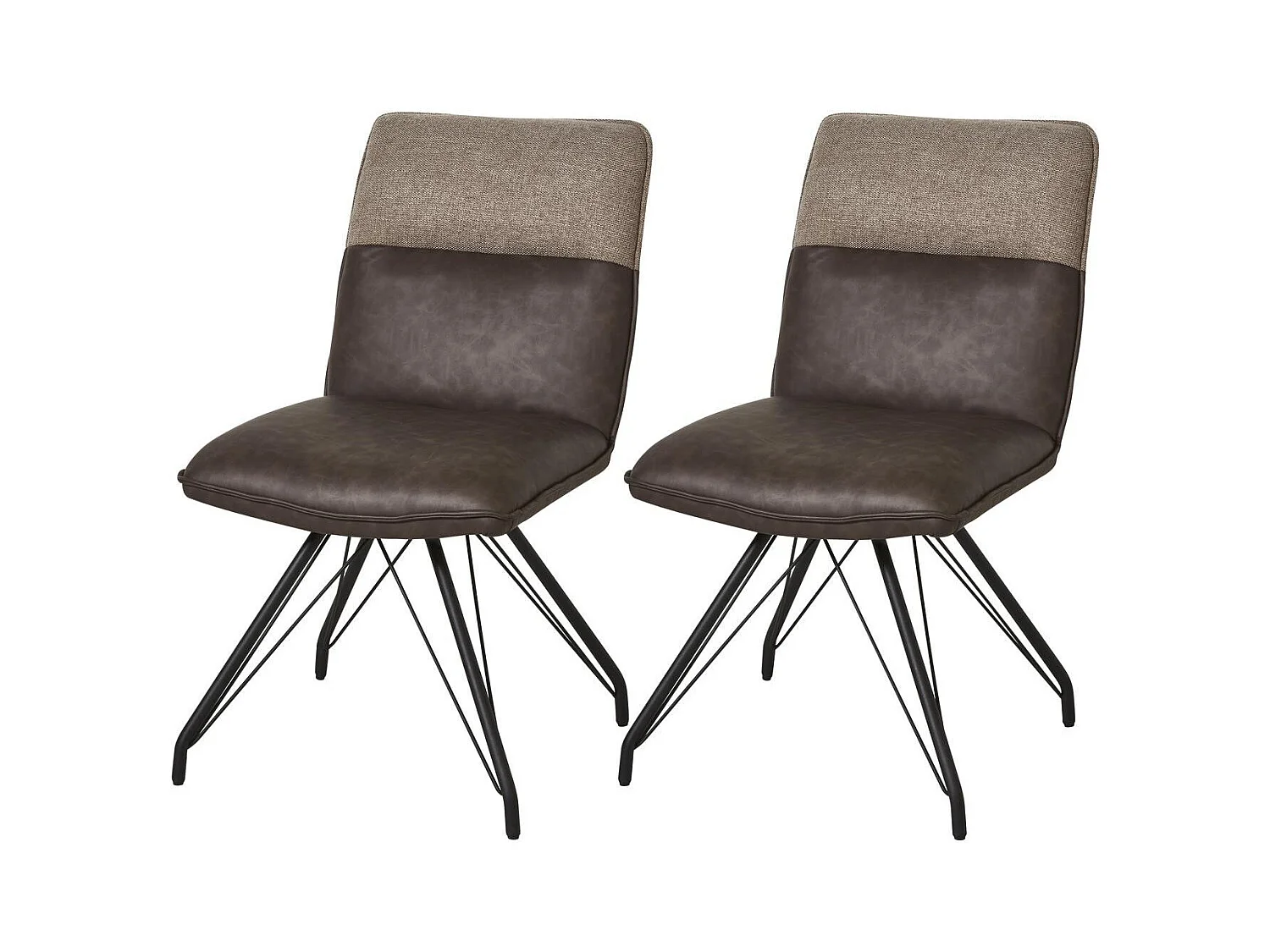 Lot de 2 Chaises Design "Libou II" 87cm Taupe
