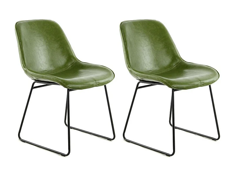 Lot de 2 Chaises Design "Cora" 81cm Vert