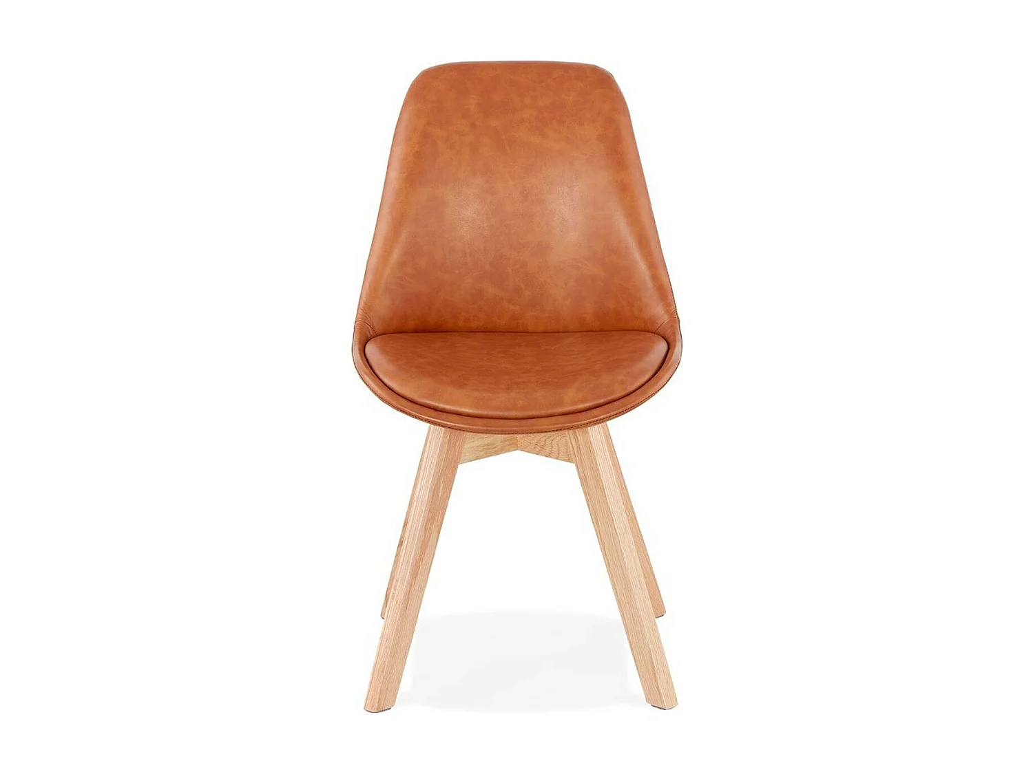 Chaise Design Industriel "Vieni" 82cm Marron & Naturel