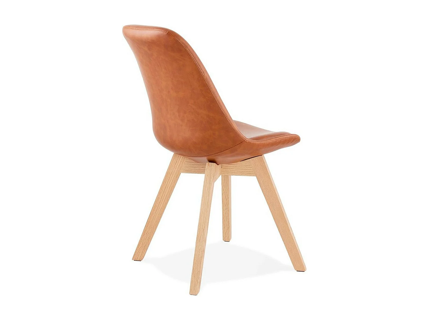 Chaise Design Industriel "Vieni" 82cm Marron & Naturel