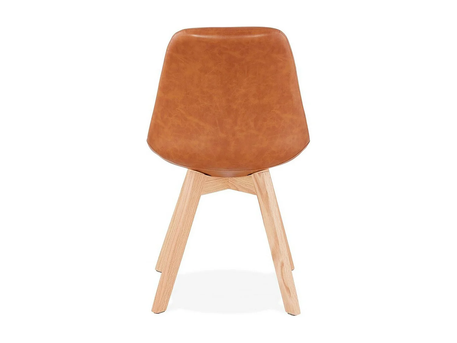 Chaise Design Industriel "Vieni" 82cm Marron & Naturel