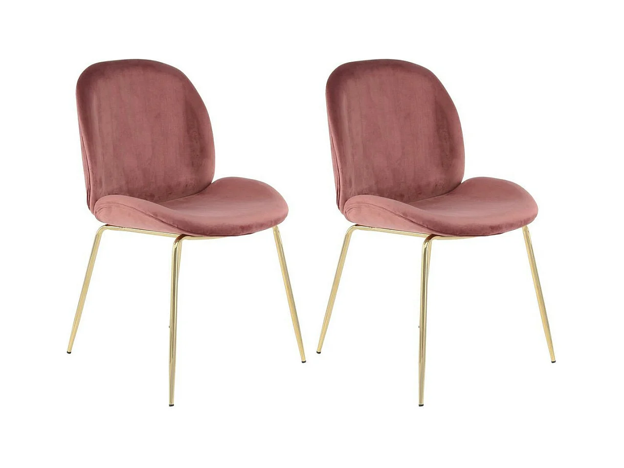 Lot de 2 Chaises Design "Charlize" 90cm Rose & Or