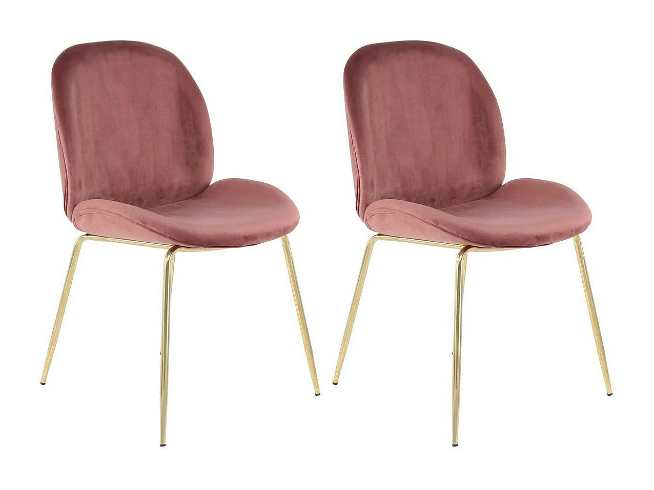 Lot de 2 Chaises Design "Charlize" 90cm Rose & Or
