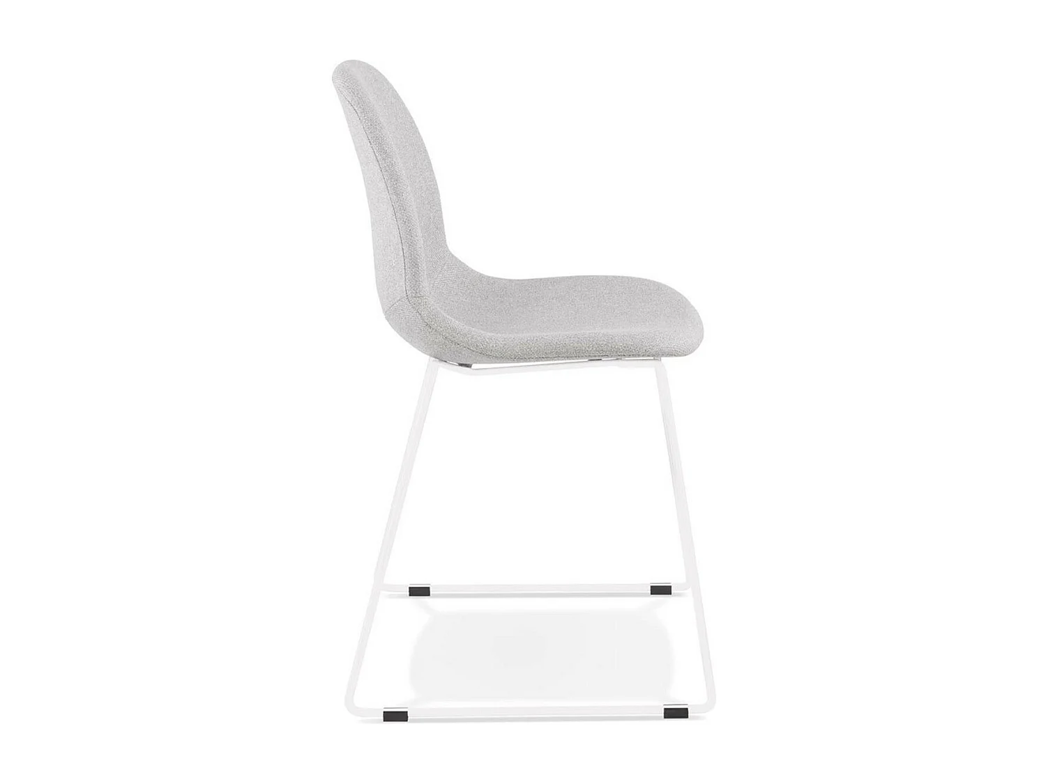 Chaise Design en Tissu "Clova" 85cm Gris & Blanc